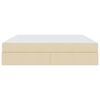 vidaXL Легло с място за съхранение и матрак с матрак Крем 160 x 200 cm