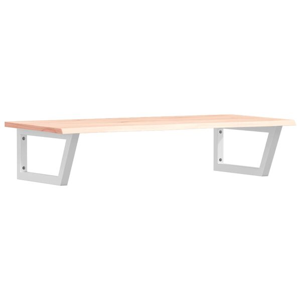 vidaXL Стенен рафт за мивка, стомана и масивно дърво дъб