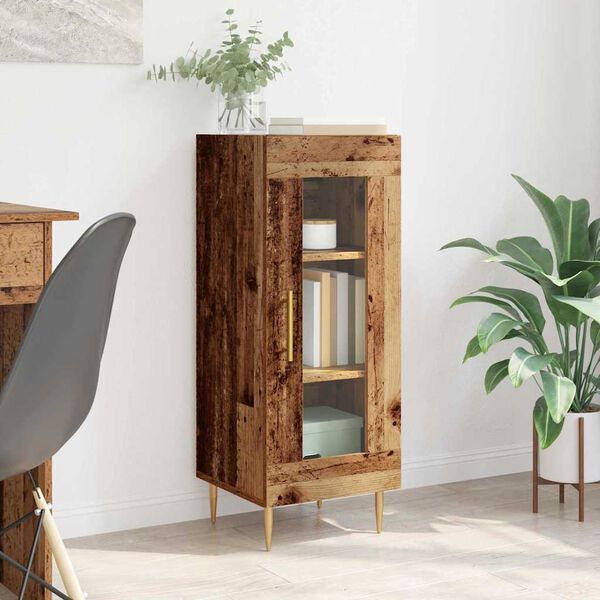 vidaXL Служебен шкаф Старо дърво 34 x 34.5 x 90 см Инженерно дърво