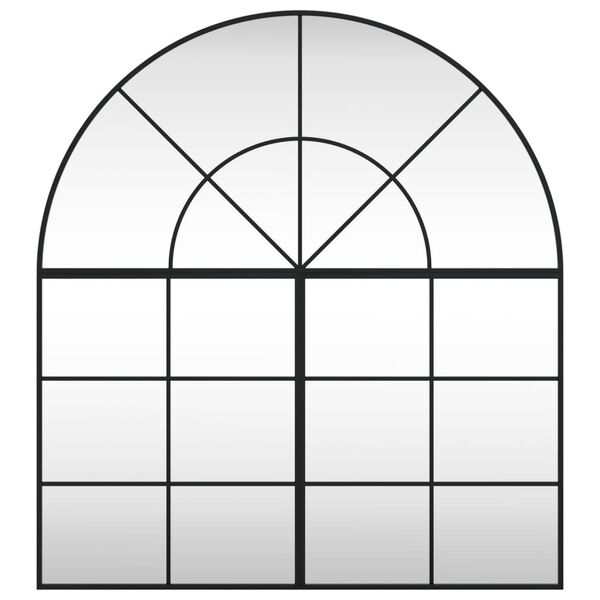 vidaXL Стенно огледало, черно, 100x110 см, арка, желязо