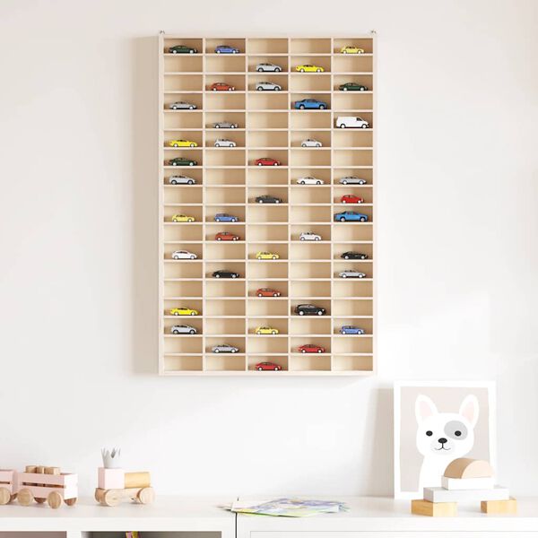 vidaXL Дървена колекционерска витрина с 90 отделения 50,5x4,5x79 см