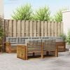 vidaXL Комплект дивани за открито 7 pcs Естествено и светло сиво