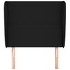 vidaXL Горна табла за легло с уши, черна, 83x23x118/128 см, плат