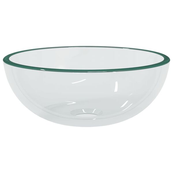 vidaXL Мивка, закалено стъкло, 30x12 см, прозрачна