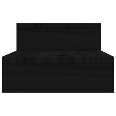 vidaXL Поставка за монитор, черна, (52-101)x22x14 см, бор масив