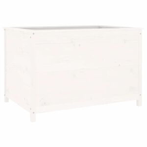 vidaXL Градинско повдигнато легло, бяло, 119,5x82,5x78 см, бор масив