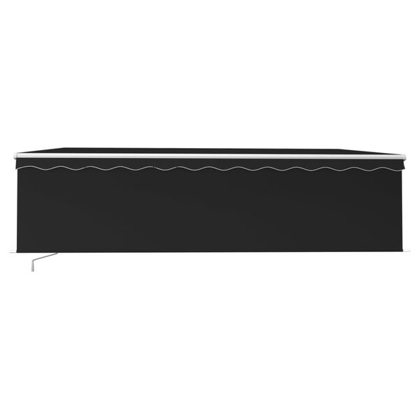 vidaXL Ръчно прибиращ се сенник с щори, 5x3 м, антрацит