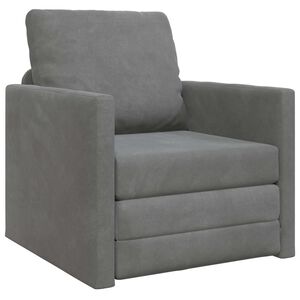 vidaXL Диван легло Тъмен сив 74 x 77 x 81 см Кадифе