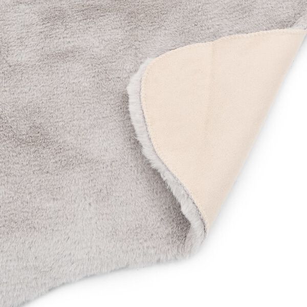 vidaXL Килим, 65x95 см, изкуствена заешка козина, сив