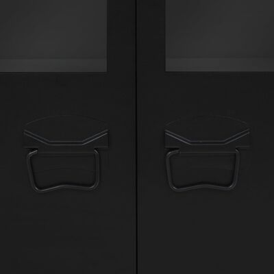 vidaXL Страничен метален шкаф в индустриален стил, 120x35x70 см, черен
