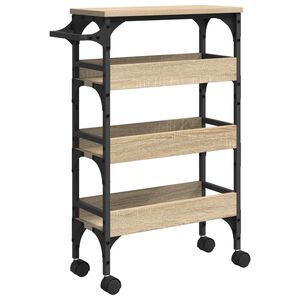 vidaXL Кухненска количка Сонома дъб 53 x 20 x 76 см