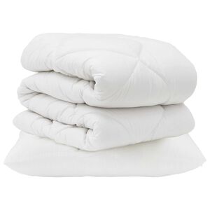 vidaXL Комплект завивки с възглавница 2 pcs Бяло Микрофибър