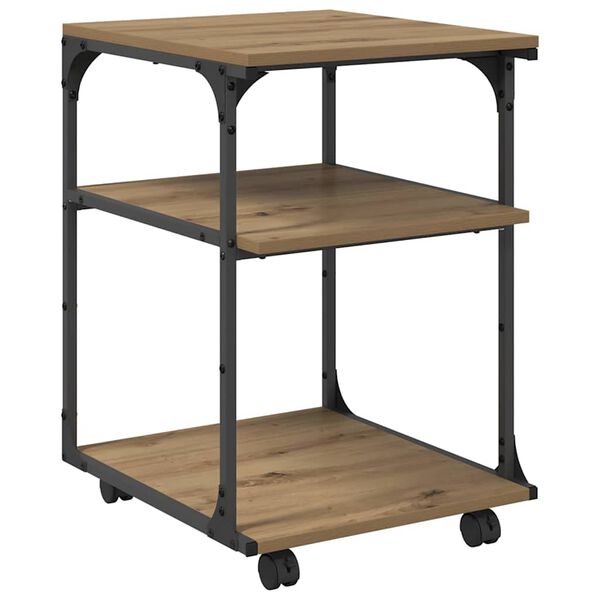 vidaXL Стойка за принтер Дъб 43 x 48 x 64 см Инженерно дърво