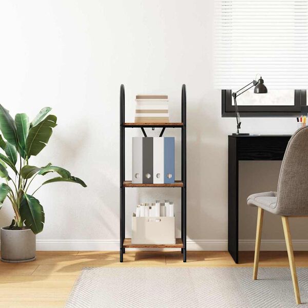 vidaXL Рафт за книги Старо дърво 40 x 30 x 109 см Инженерно дърво