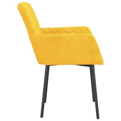 vidaXL Трапезни столове, 2 бр, жълти, кадифе