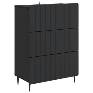 vidaXL Чекмеджетен шкаф 66 x 34,5 x 92 см Инженерна дървесина Черно