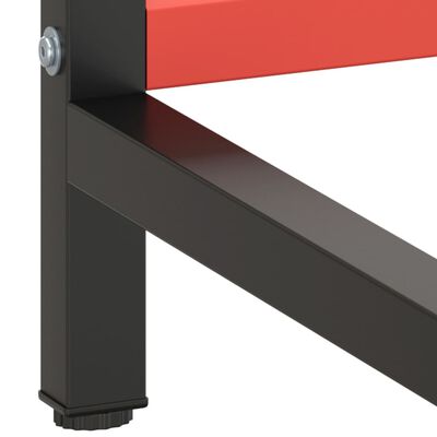 vidaXL Рамка за работна маса матово черно и червено 220x57x79 см метал