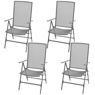 vidaXL Градински комплект сгъваеми столове 5 части стомана антрацит