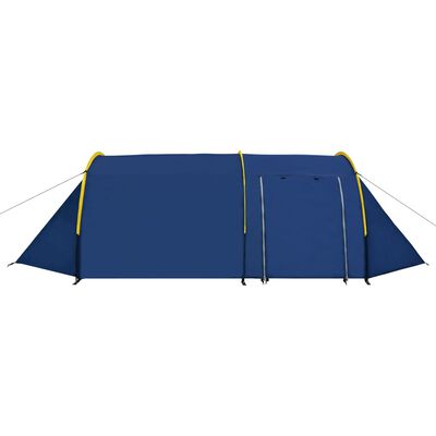 vidaXL Къмпинг палатка, 4-местна, тъмносиня/жълта