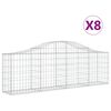 vidaXL Габионни кошници арка 8 бр 200x30x60/80 см поцинковано желязо