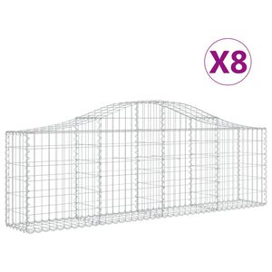 vidaXL Габионни кошници арка 8 бр 200x30x60/80 см поцинковано желязо