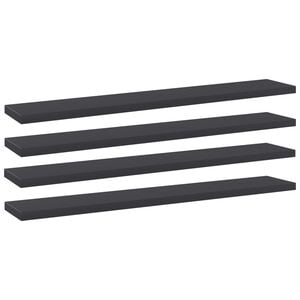 vidaXL Рафтове за етажерка, 4 бр, сиви, 60x10x1,5 см, ПДЧ