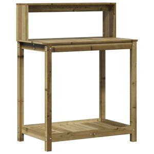 vidaXL Маса за разсаждане с рафтове, 82,5x50x109,5 см, импрегниран бор