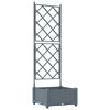 vidaXL Градинска саксия Светло сиво 40 x 40 x 125,5 см Пластмаса