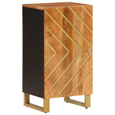 vidaXL Страничен шкаф, кафяво и черно, 40x33,5x75 см, манго масив