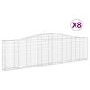vidaXL Габионни кошници арка 8 бр 400x30x100/120 см поцинковано желязо
