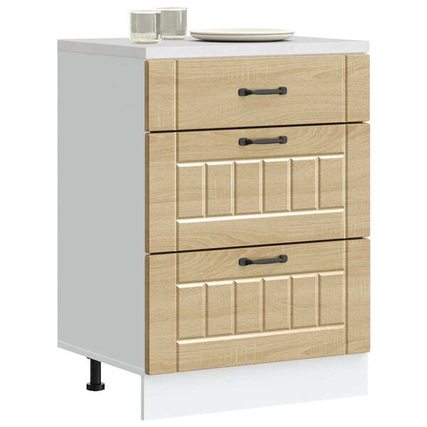 vidaXL Кухненски шкаф Lucca, дъб сонома, инженерно дърво