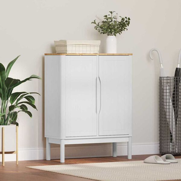 vidaXL Служебен шкаф FLORO Бяло 70 x 30 x 70,5 см Солиден бор