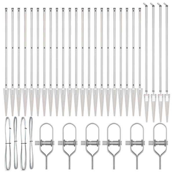 vidaXL Стълб за ограда. 26 pcs Сив 3,2 x 3,2 x 140 см