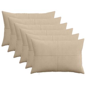 vidaXL Калъфка за възглавница 6 pcs ALMELO Таупе 30 x 50 cm кордурой