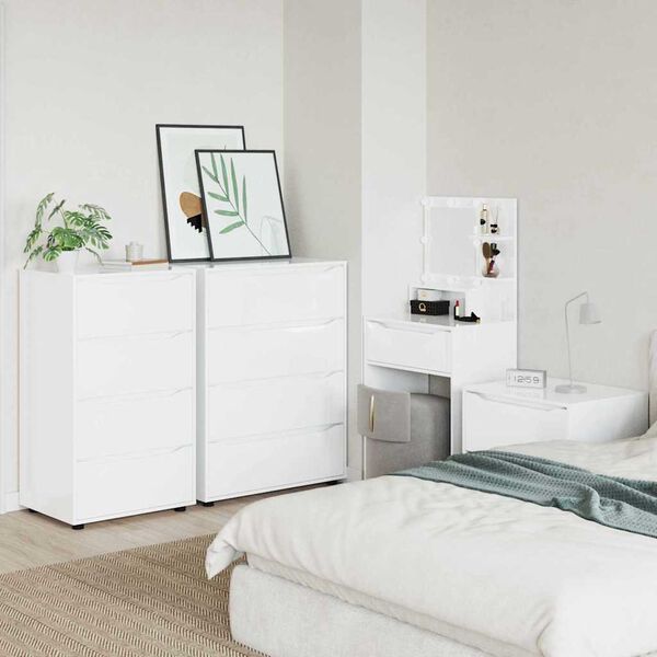 vidaXL Шкафове за съхранение 2 pcs Лъскаво бяло 60 x 48 x 105 см