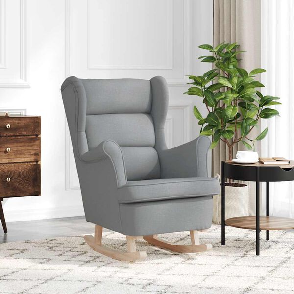 vidaXL Люлеещ се стол Светло сив 74x90x102 см плат