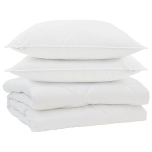 vidaXL Завивка с възглавница 3 pcs Бяло Микрофибър