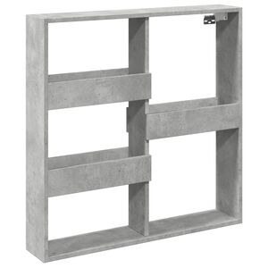 vidaXL Стенен шкаф, бетонно сив, 80x15x80 см, инженерно дърво