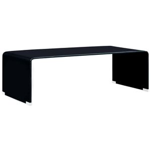 vidaXL Маса за кафе, черна, 98x45x31 см, закалено стъкло