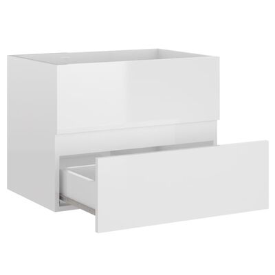 vidaXL Долен шкаф за мивка, бял гланц, 60x38,5x45 см, ПДЧ