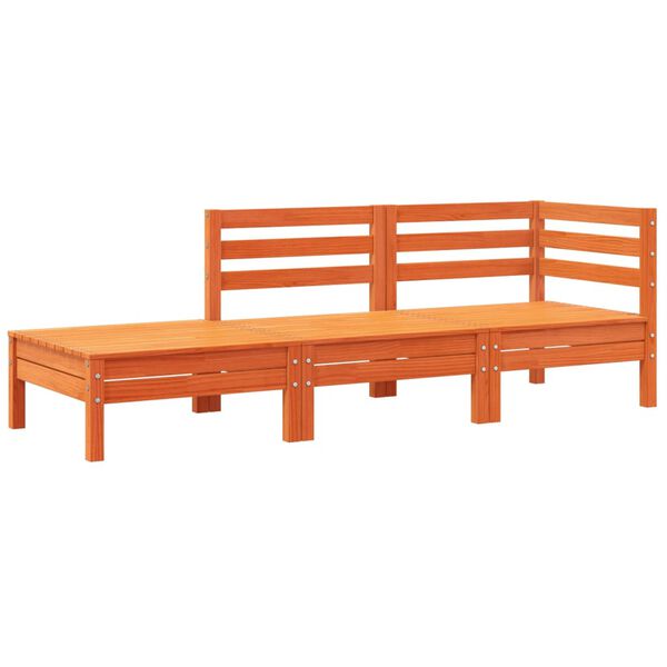 vidaXL Градински диван с възглавници и табуретка, 3-местен