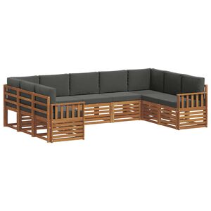vidaXL Комплект секционен диван 9 pcs Натурален и Антрацит