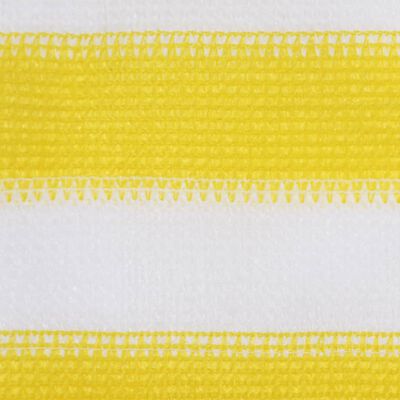 vidaXL Балконски параван, жълто и бяло, 120x600 см, HDPE
