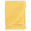 vidaXL Декоративно одеяло, памук, 125x150 см, горчица