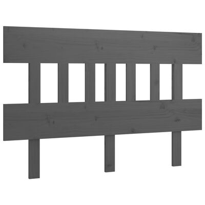 vidaXL Горна табла за легло, сива, 163,5x3x81 см, бор масив