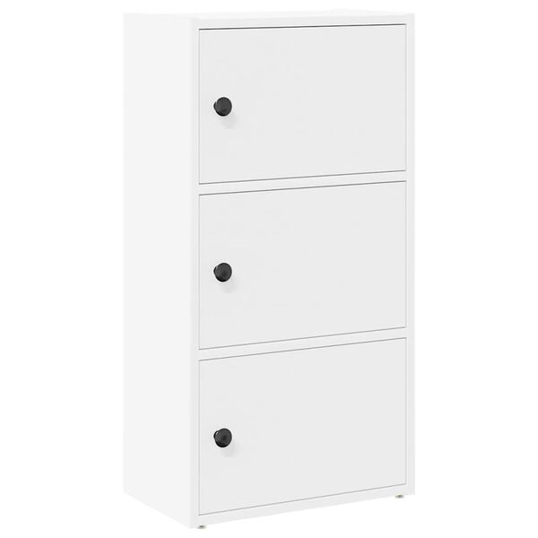 vidaXL Библиотека, бяла, 40x24x77 см, инженерно дърво