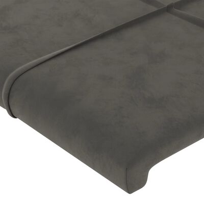 vidaXL Горна табла за легло, тъмносива, 147x16x78/88 см, кадифе