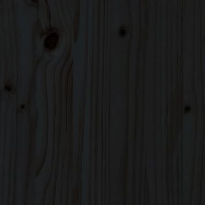 vidaXL Шезлонг, черен, 199,5x60x74 см, борово дърво масив