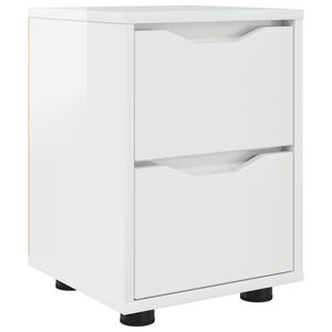 vidaXL Нощно шкафче Лъскаво бяло 30,5 x 30 x 43 см Инженерна дървесина