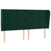 vidaXL Горна табла за легло с уши, тъмносива, 183x23x118/128 см кадифе